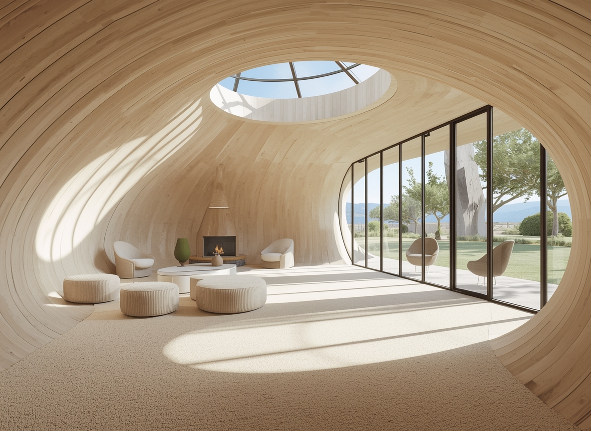 Abstracte krommen die beweging en ademruimte suggereren